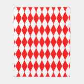 Rood Wit Harlequin Diamonds Checkers Ontwerp Fleece Deken (Voorkant)