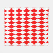 Rood Wit Harlequin Diamonds Checkers Ontwerp Fleece Deken (Voorkant (Horizontaal))