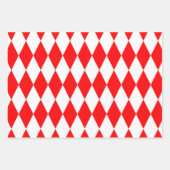 Rood Wit Harlequin Diamonds Checkers Ontwerp Inpakpapier Vel (Voorkant 2)