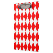 Rood Wit Harlequin Diamonds Checkers Ontwerp Klembord (Links)