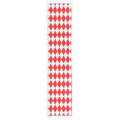 Rood Wit Harlequin Diamonds Checkers Ontwerp Korte Tafelloper (Voorkant)