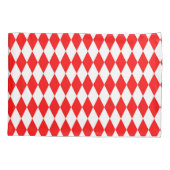 Rood Wit Harlequin Diamonds Checkers Ontwerp Kussensloop (Achterkant)