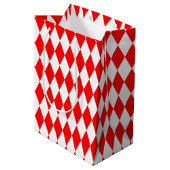 Rood Wit Harlequin Diamonds Checkers Ontwerp Medium Cadeauzakje