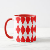 Rood Wit Harlequin Diamonds Checkers Ontwerp Mok (Links)