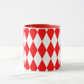 Rood Wit Harlequin Diamonds Checkers Ontwerp Mok (Midden)