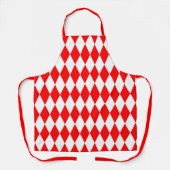 Rood Wit Harlequin Diamonds Checkers Ontwerp Schort (Voorkant)