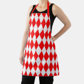 Rood Wit Harlequin Diamonds Checkers Ontwerp Schort (Insitu)