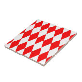 Rood Wit Harlequin Diamonds Checkers Ontwerp Tegeltje (Zijkant)