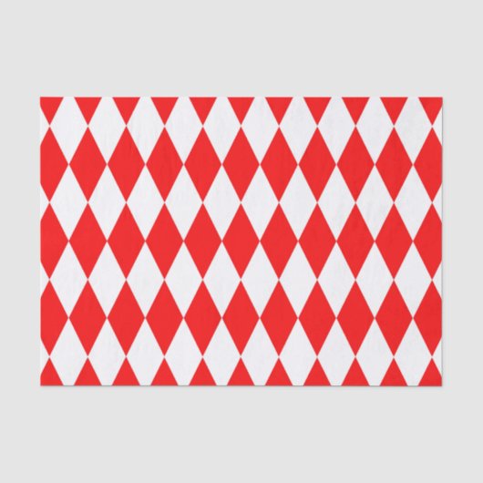 Rood Wit Harlequin Diamonds Checkers Ontwerp Tissuepapier (Voorkant)
