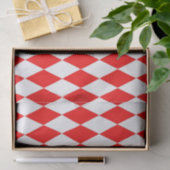Rood Wit Harlequin Diamonds Checkers Ontwerp Tissuepapier (Geschenk)
