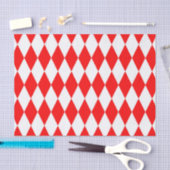 Rood Wit Harlequin Diamonds Checkers Ontwerp Tissuepapier (Craft)