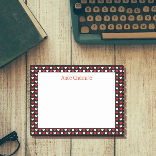 Rood & wit hart Aangepaste advertentie IT-notities Post-it® Notes