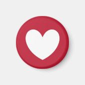 Rood wit hart magneet (Voorkant)