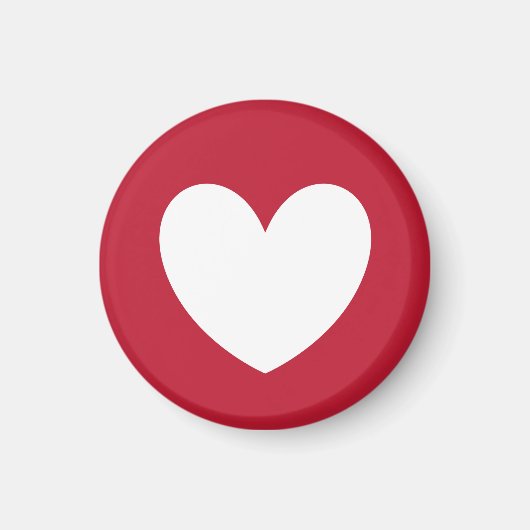 Rood wit hart magneet (Voorkant)