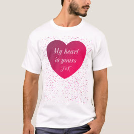 Rood Wit Hart Modern Valentijnsdag Mannen T-shirt