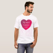 Rood Wit Hart Modern Valentijnsdag Mannen T-shirt (Voorkant volledig)