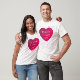 Rood Wit Hart Modern Valentijnsdag Mannen T-shirt