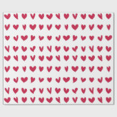 Rood Wit Hart Patroon Inpakpapier (Vlak)
