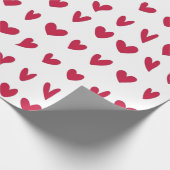 Rood Wit Hart Patroon Inpakpapier (Hoek)