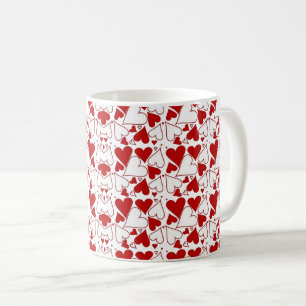 Rood & Wit Hart Patroon Liefde-Thema Koffiemok
