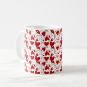 Rood & Wit Hart Patroon Liefde-Thema Koffiemok (Voorkant links)