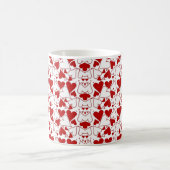 Rood & Wit Hart Patroon Liefde-Thema Koffiemok (Center)