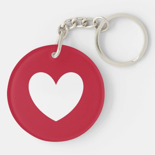 Rood wit hart sleutelhanger (Achterkant)