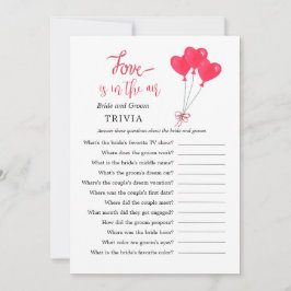 Rood & Wit Hart TRIVIA Vrijgezellenfeest spelletje Kaart