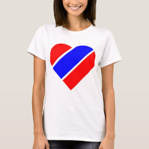 rood wit hart usa patriottisch t-shirt