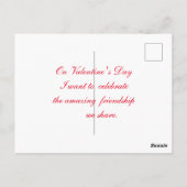 Rood & wit hart vorm Valentijn 's Day post kaart (Achterkant)