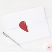 Rood-wit hart-vormige bruiloft Sticker (Envelop)