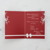 Rood & Wit Hart Wedding Fotokaart 5x7 (Binnen)
