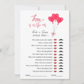 Rood & Wit Harten Bruidsfeest spel Kaart (Voorkant)