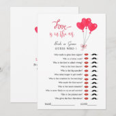 Rood & Wit Harten Bruidsfeest spel Kaart (Voorkant / Achterkant)