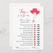 Rood & Wit Harten Bruiloftsborrel spel Kaart (Voorkant / Achterkant)