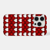 Rood-Wit Hartpatroon iPhone Hoesje (Achterkant horizontaal)