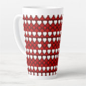 Rood-Wit Hartpatroon Latte Mok (Linkerhoek)