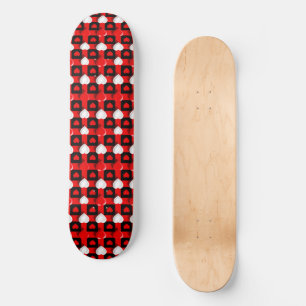 Rood-Wit Hartpatroon Persoonlijk Skateboard