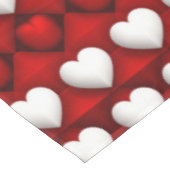 Rood-Wit Hartpatroon Tafelkleed (Gekanteld)