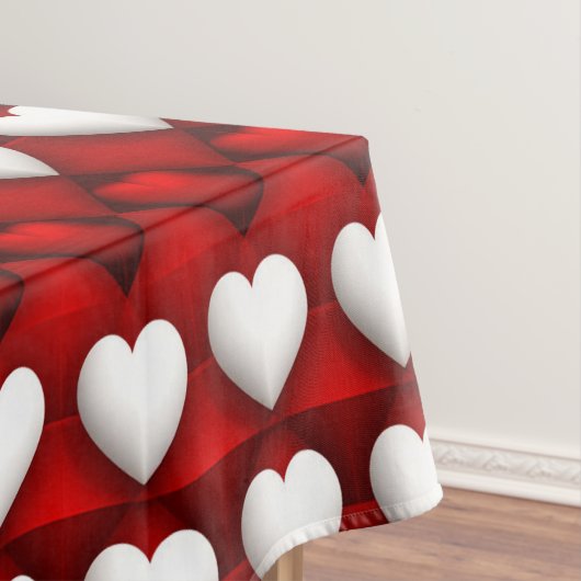 Rood-Wit Hartpatroon Tafelkleed (Voorbeeld)