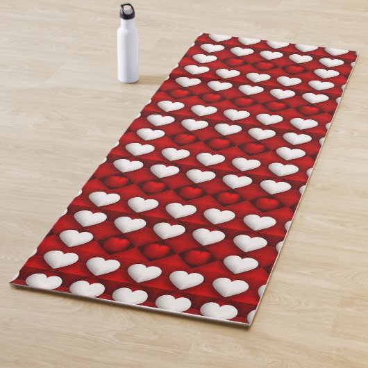 Rood-Wit Hartpatroon Yogamat (In situ)