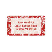 Rood/Wit Hawaïaans Adresetiket Etiket (Voorkant)