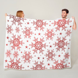 rood, wit, helder, ster, stof, siervormig, modern, fleece deken