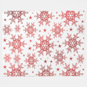 rood, wit, helder, ster, stof, siervormig, modern, fleece deken (Voorkant (Horizontaal))
