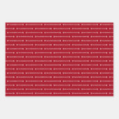 Rood Wit Herhalende Familienaam Patroon Kerstmis Inpakpapier Vel (Voorkant 2)