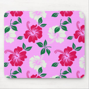 Rood wit hibiscus Bloem Roze Muismat