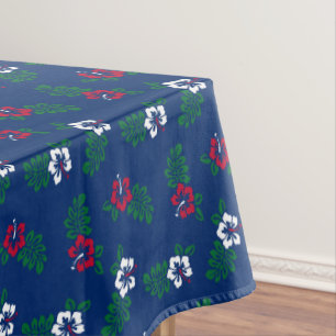 Rood & Wit Hibiscus Tafelkleed