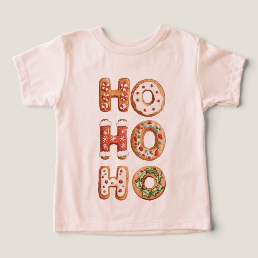 Rood Wit Ho Ho Ho Gingerbread Cookie Kerstmis (Design voorkant)