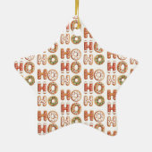 Rood Wit Ho Ho Ho Gingerbread Cookie Kerstmis Keramisch Ornament (Achterkant)