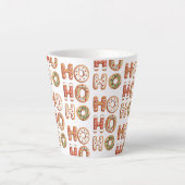Rood Wit Ho Ho Ho Gingerbread Cookie Kerstmis Latte Mok (Voorkant)